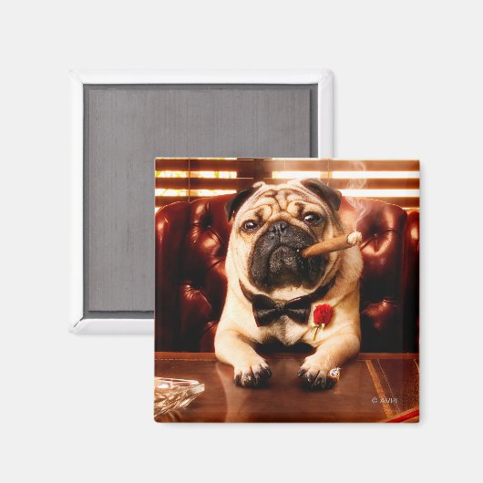 Mobster Dog Magnet (Vorderseite/Rückseite)