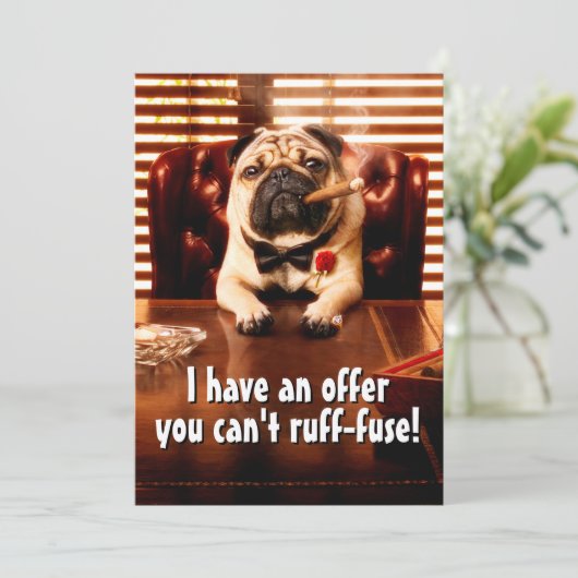 Mobster Hund Einladung (Stehend Vorderseite)