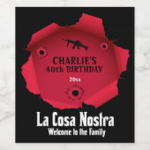 Mobster-Party Weinetikett (Einzelnes Label)