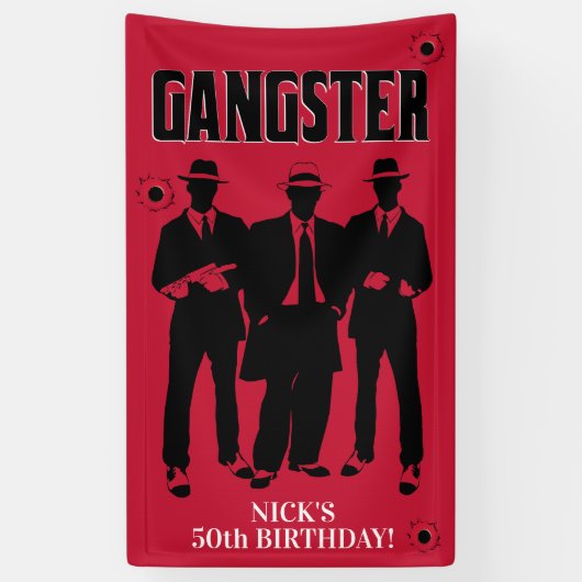Mobster Themed, Gangster-Party Banner (Vertikal)