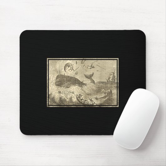 Moby attackiert Walfangboote Mousepad (Mit Mouse)