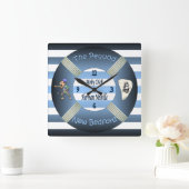 Moby-Dick ~ das Pequod ~ Herman Melville Quadratische Wanduhr (Zuhause)