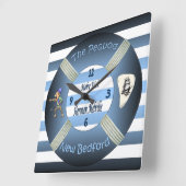 Moby-Dick ~ das Pequod ~ Herman Melville Quadratische Wanduhr (Winkel)