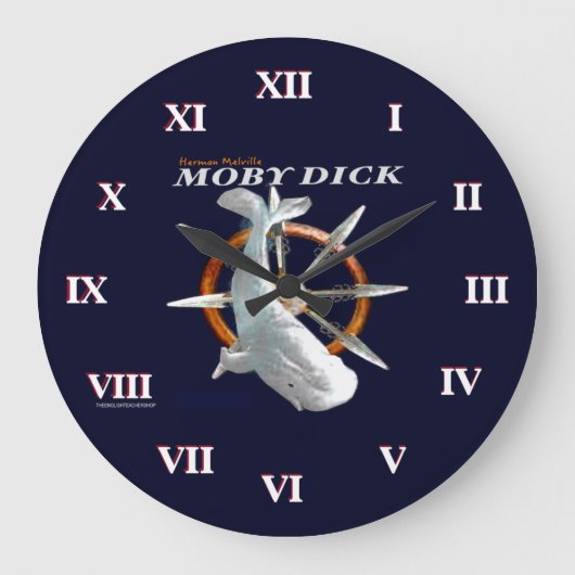 Moby Dick Große Wanduhr (Vorderseite)