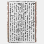 Moby Dick Opening Lines Literary Decke (Vorderseite Vertikal)