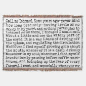 Moby Dick Opening Lines Literary Decke (Vorderseite)