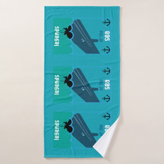 Moby Dick Sea Fantasy | Sonnenlicher Ozean und See Badehandtuch (Badehandtuch)