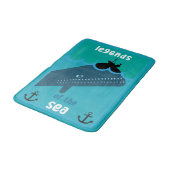 Moby Dick Sea Fantasy | Sonnenlicher Ozean und See Badematte (Schrägansicht)