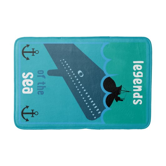 Moby Dick Sea Fantasy | Sonnenlicher Ozean und See Badematte (Vorderseite)
