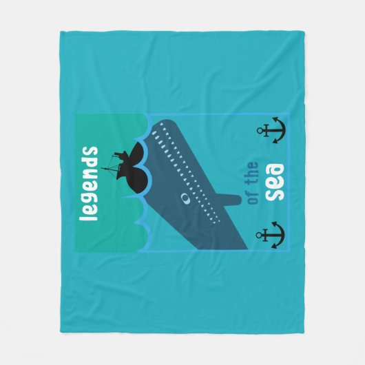 Moby Dick Sea Fantasy | Sonnenlicher Ozean und See Fleecedecke (Vorderseite)