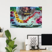 Moby Dick The Voyage of The Pequod Herman Melville Poster (Heimbüro)