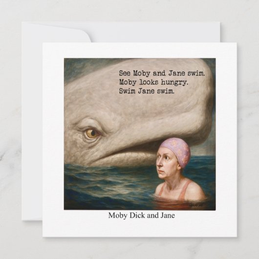 Moby Dick und Jane Einladung (Vorderseite)