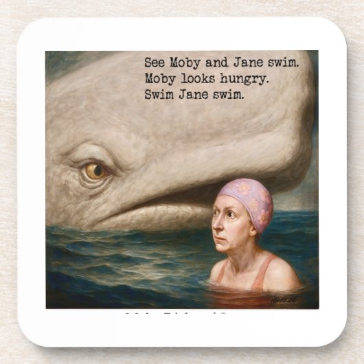 Moby Dick und Jane Getränkeuntersetzer (Vorderseite)