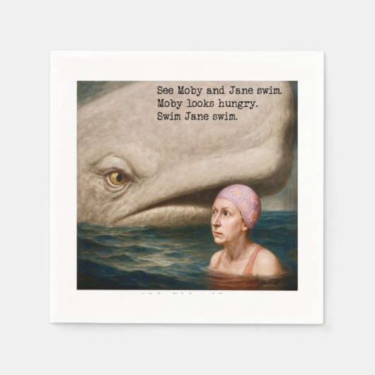 Moby Dick und Jane Serviette (Vorderseite)