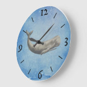Moby-Dick Whale Wall Clock Große Wanduhr (Winkel)