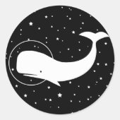 Moby im Weltraum Runder Aufkleber (Vorderseite)