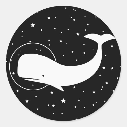 Moby im Weltraum Runder Aufkleber (Vorderseite)