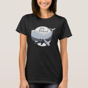 Moby Richard White Whale Literature Pub T-Shirt