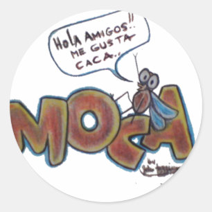 Moca Caca Runder Aufkleber