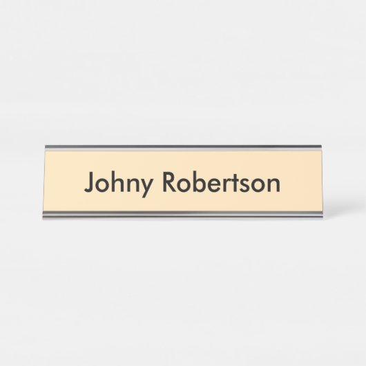 Moccasin Pachy Gelb Schlicht Elegant Beruflich Schreibtischnamensplakette (Vorderseite )