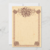 Moccasin Vintage Rose Hochzeit an der Grenze Einladung (Rückseite)