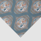 Mocha & Aquamarin Abstrakt Accent Mandala Retro Og Seidenpapier (Detail)