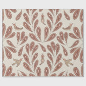 Mocha Birds and Flowers Geschenkpapier (Flach)
