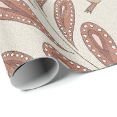Mocha Birds and Flowers Geschenkpapier (Rolleneckpunkt)