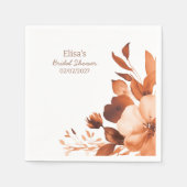 Mocha Blooms Wasserfarbe Benutzerdefiniertes Braut Serviette (Vorderseite)