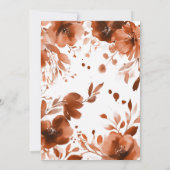 Mocha Blooms Watercolor Brautparty CUSTOM Einladung (Rückseite)