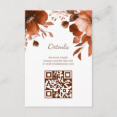 Mocha Blooms Watercolor Brautparty CUSTOM QR Begleitkarte (Vorderseite)