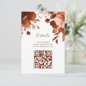 Mocha Blooms Watercolor Brautparty CUSTOM QR Begleitkarte (Stehend Vorderseite)