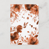 Mocha Blooms Watercolor Brautparty CUSTOM QR Begleitkarte (Rückseite)