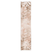 Mocha Boho Tropical Leaf Design Table Runner Kurzer Tischläufer (Vorderseite)