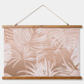 Mocha Boho Tropical Wood Topped Wall Tapestry Wandteppich Mit Holzrahmen (Vorderseite 2)