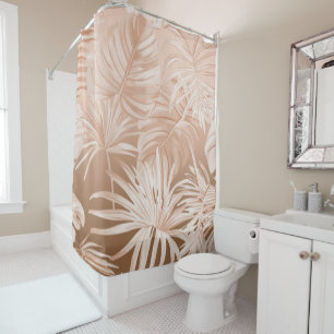Mocha Boho Tropischer Badezimmer Vorhang
