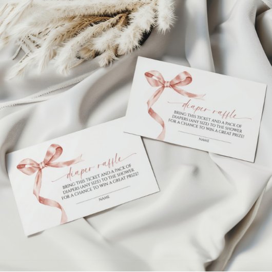 Mocha Bow Diaper Raffle Begleitkarte