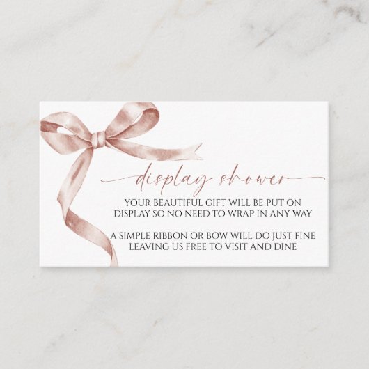 Mocha Bow Display Babyduschenkarte Begleitkarte (Vorderseite)