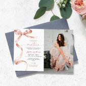 Mocha Bow Foto Sweet 16 Birthday Einladung