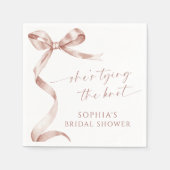 Mocha Bow Sie bindet das Brautparty des Knotens Serviette (Vorderseite)