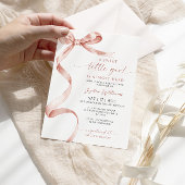 Mocha Bow Sweet Little Girl Baby Shower Einladung