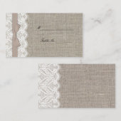 Mocha Bow und Lace Empfang Platzkarte (Vorne/Hinten)