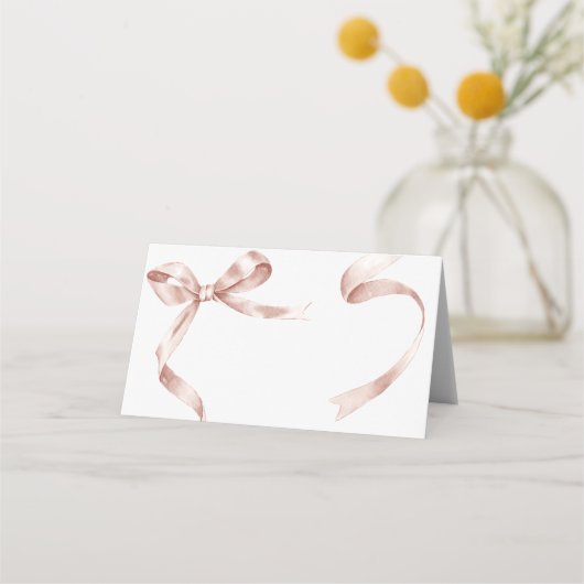 Mocha Bow Wedding Platzkarte (Rückseite)