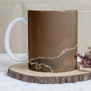 Mocha-Braun-Achat-Gold-Glitter Kaffeetasse