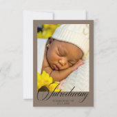 Mocha Braun Chic Introducing Foto Baby Danke (Vorderseite)