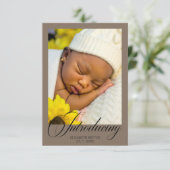 Mocha Braun Chic Introducing Foto Baby Danke (Stehend Vorderseite)