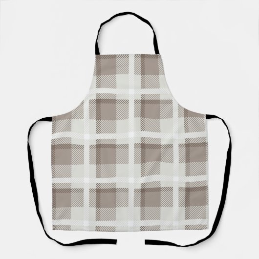 Mocha-Braun-Gingham-Buffalo-Karo Schürze (Vorderseite)