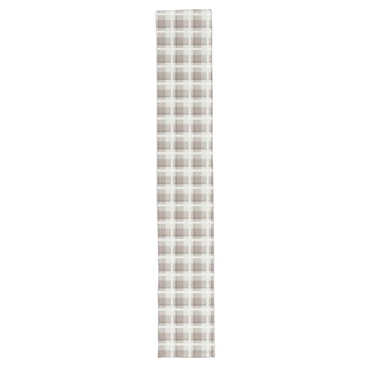 Mocha Braun Gingham Büffelkariert Karo Großer Tischläufer (Vorderseite)