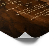 Mocha-Braun-Gold-Achat-Script-Hochzeitsbar-Menü  Poster (Ecke)