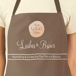 Mocha Braun Mitarbeiter Name Business Logo Wimpern Schürze